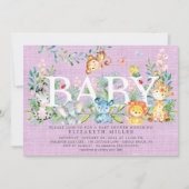 Sweet Jungle Animaux Baby shower Invitation (Devant)