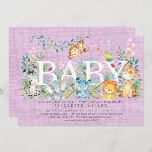 Sweet Jungle Animaux Baby shower Invitation