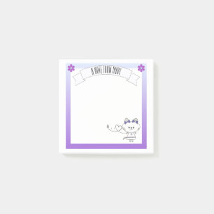 Sweet Kat Graphic Paarse Border gepersonaliseerd Post-it® Notes