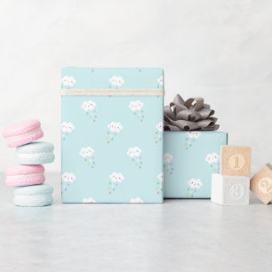 Sweet Kawaii Cloud Pattern Wrapping Paper Roll Cadeaupapier