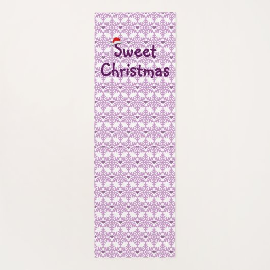 Sweet-kerst-snowflake-hartpatroon Yogamat (Achterkant)