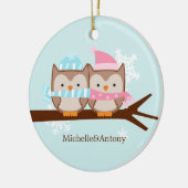 Sweet kerstgerechten Pas getrouwd kerstmis Keramisch Ornament (Links)