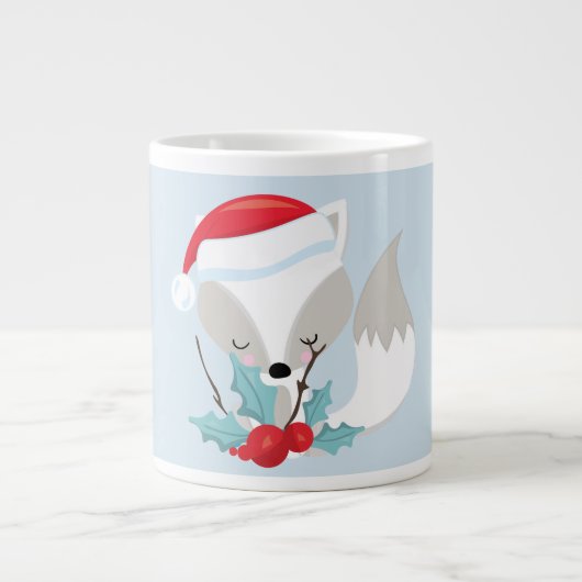 Sweet Kerstmis Fox Extra Grote Beker (Voorkant)