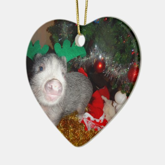 Sweet Kerstmis Mini Pig Heart Ornament (Links)