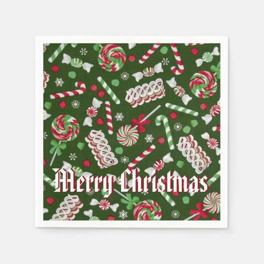 Sweet Kerstmis Snoep Pattern 2 Servetten (Voorkant)