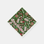 Sweet Kerstmis Snoep Pattern 2 Servetten (Hoek)
