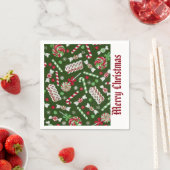 Sweet Kerstmis Snoep Pattern Napkins Servet (Insitu)