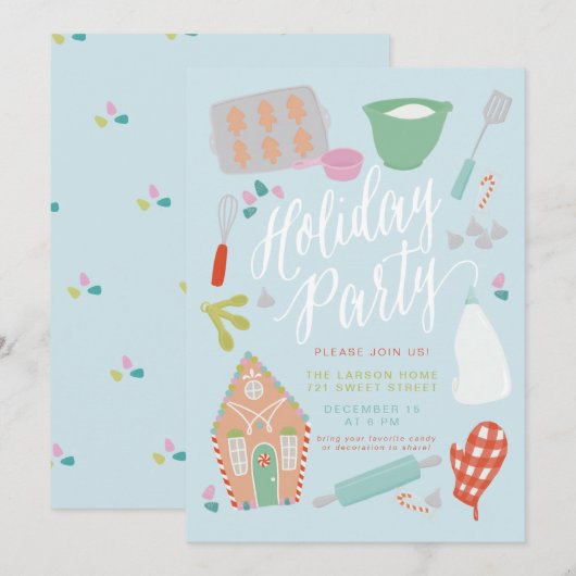 Sweet kerstvakantiebakjes kaart (Voorkant / Achterkant)