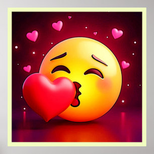 Sweet Kiss Heart Emoji Poster