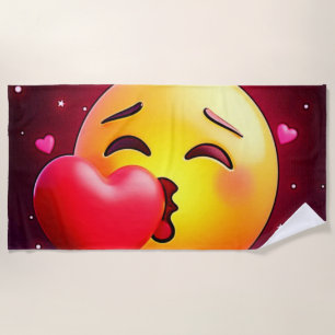 Sweet Kiss Heart Emoji Strandlaken