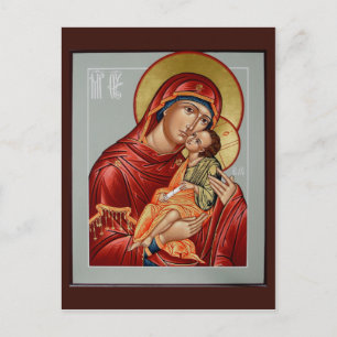 Sweet Kissende Moeder van God Prayer Card Briefkaart