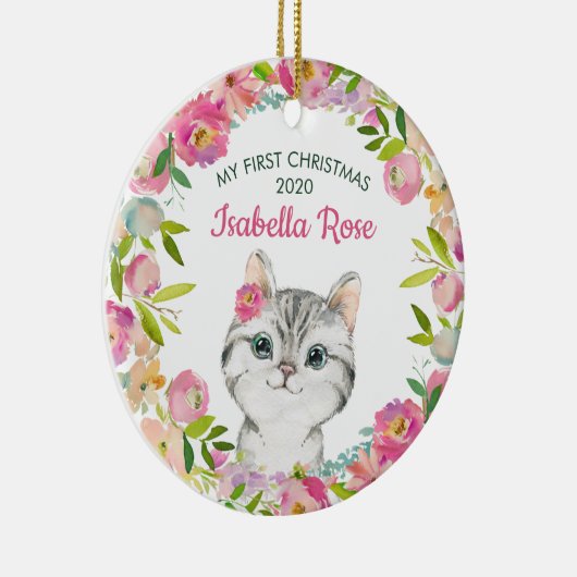 Sweet Kitten Baby's Eerste Kerstmis Ornament (Rechts)