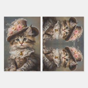 Sweet Kitten  Dress Decoupage Papier Inpakpapier Vel