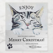 Sweet Kitten hiver Vin de Noël Étiquette (Étiquettes simples)