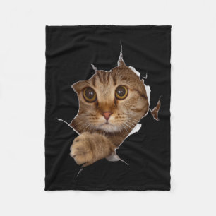 Sweet Kitten Torn Cloth - Funny Cat Lover Cat Owne Fleece Deken