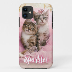 Sweet Kittens in Tiaras en Roze Sparkly Tutu iPhone 11 Hoesje