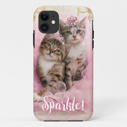 Sweet Kittens in Tiaras en Roze Sparkly Tutu Case-Mate iPhone Case (Achterkant)