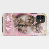 Sweet Kittens in Tiaras en Roze Sparkly Tutu Case-Mate iPhone Case (Achterkant (horizontaal))