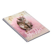 Sweet Kittens in Tiaras en Roze Sparkly Tutu Notitieboek (Rechterzijde)