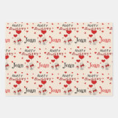 Sweet Kitty Cats Bring Verjaardagswensen Naam toev Inpakpapier Vel (Voorkant)