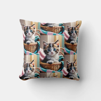 Sweet Kitty dans une corbeille - Coussin confortab