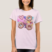 Sweet, kleurrijk, leuke regenboog donut dames T-sh T-shirt (Voorkant)