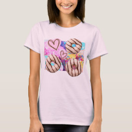 Sweet, kleurrijk, leuke regenboog donut dames T-sh T-shirt