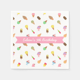 Sweet Kleurrijke Ice Cream Patroon Verjaardagsfees Servetten