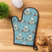Sweet Knitting Cat Pastel Blue Home Cooking Accent (De haut en bas)