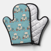 Sweet Knitting Cat Pastel Blue Home Cooking Accent (Recto/Verso)