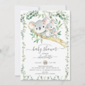 Sweet Koala Bears Twins Baby shower Invitation (Devant)