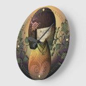 Sweet Kokeshi Doll Personalized Monogram Grote Klok (Hoek)
