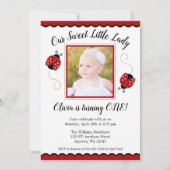 Sweet Ladybug Red Black Photo Invitations Annivers (Devant)
