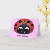 Sweet Ladybug Verjaardag Kaart (Gele Bloem)