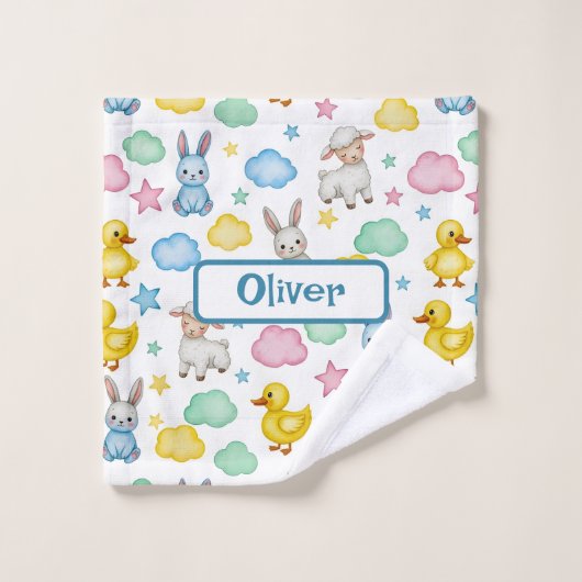 Sweet Lamb, Bunny, and Duckling Pattern (Gant de toilette)