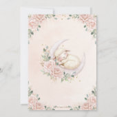 Sweet Lamb Moon Chic Pink Blush Floral Baby shower Kaart (Achterkant)