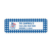 Sweet Land of Liberty Blue Stars Patriottisch Etiket (Voorkant)