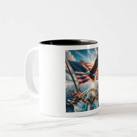 Sweet Land of Liberty USA Patriottische Mok – 15 o (Voorkant links)