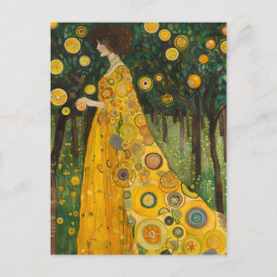 Sweet Lemon Trees Vrouw in Klimt Style Briefkaart