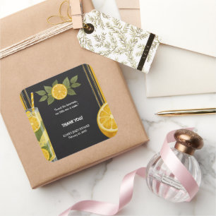 Sweet Lemonade Chalkboard Stand Baby shower Vierkante Sticker