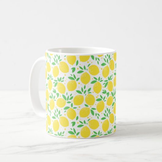 Sweet Lemons Leaf Pattern Koffiemok (Voorkant links)