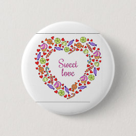 Sweet-liefde Ronde Button 5,7 Cm