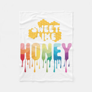 Sweet Like Honey - Schattigee kleurrijke Sticker Fleece Deken