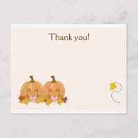 Sweet Lil Citrouille Flat Merci invitation note
