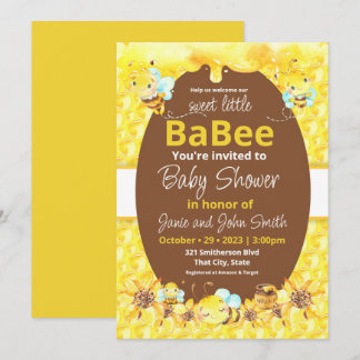 Sweet little Babee Baby shower Invitation Kaart