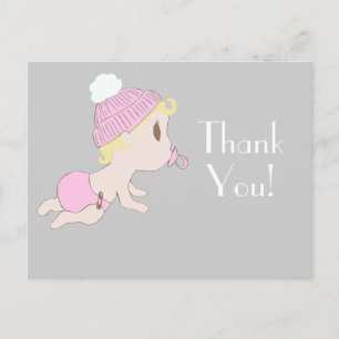Sweet Little Baby Girl Thankyou Note Cartes postal
