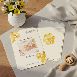 Sweet Little Bee Baby Photo Faire-part de naissanc