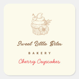 Sweet Little Bites Bakery Cherry Cupcake Sticker