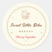 Sweet Little Bites Bakery Cherry Cupcakes Sticker (Voorkant)