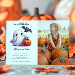 Sweet Little Boo foto verjaardagsuitnodiging Kaart